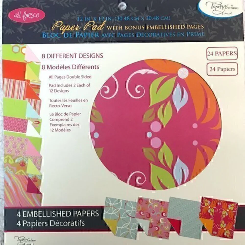 Tapestry Embellished 12" x 12" Decorative Scrapbooking Papers - Picture 1 of 4